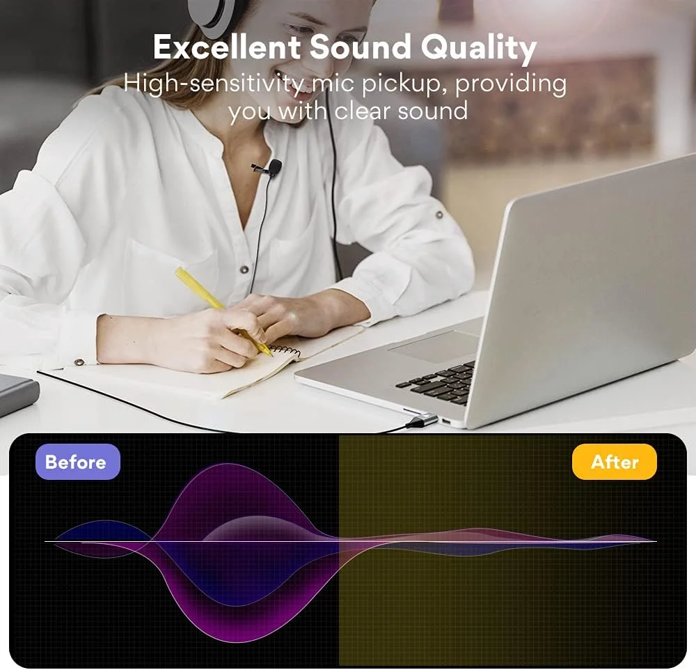 میکروفون یقه ای همه جهته USB مدل MAONO AU-410 192kHz/24bit با گیره اتصال به پیراهن