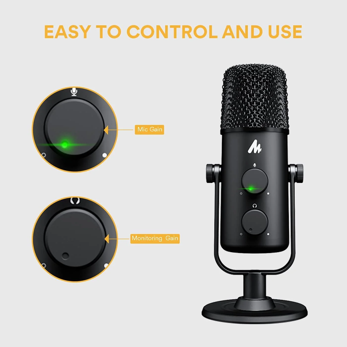 میکروفون USB قابل حمل MAONO AU-903 (مشکی) میکروفون USB قابل حمل MAONO AU-903 (مشکی)