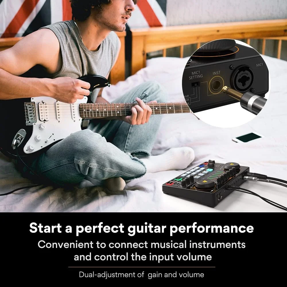 بسته تجهیزات پادکست MAONO - کارت صدا - میکروفون کاندنسر XLR - MAONO MaonoCaster - همه در یک - استودیوی تولید پادکست برای ضبط پادکست، استریم، یوتیوب، دی جی، کامپیوتر، تلفن هوشمند (AME2A)