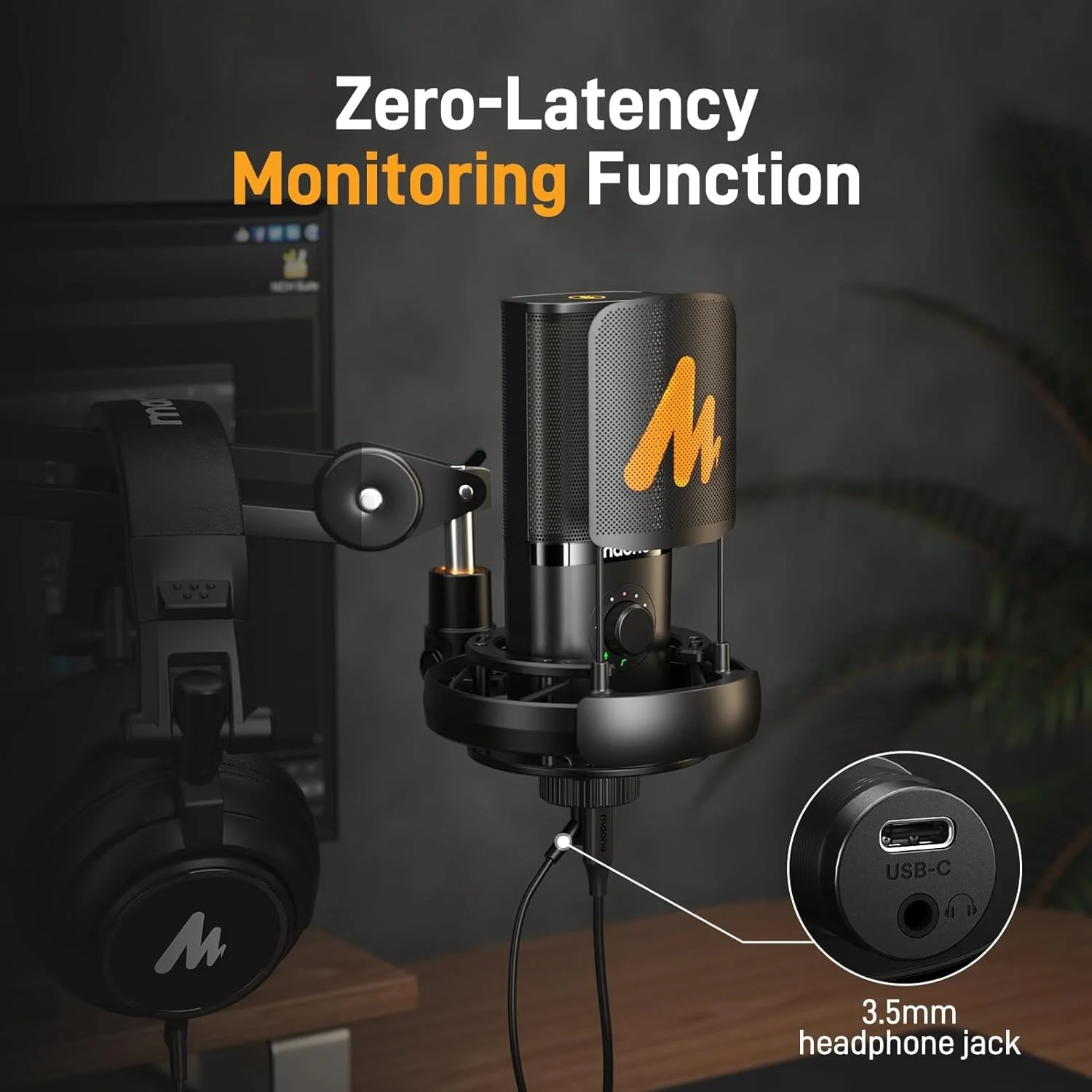 میکروفون کاندنسر USB مائونو مدل PM450S - میکروفون استودیویی با لرزهگیر، بازوی بوم، نرمافزار، بیصدا کردن، دکمه گین، کنترل صدا برای استریمینگ، ضبط، خوانندگی، پادکست، تولید محتوا، کتابهای صوتی میکروفون کاندنسر USB مائونو مدل PM450S - میکروفون استودیویی با لرزهگیر، بازوی بوم، نرمافزار، بیصدا کردن، دکمه گین، کنترل صدا برای استریمینگ، ضبط، خوانندگی، پادکست، تولید محتوا، کتابهای صوتی