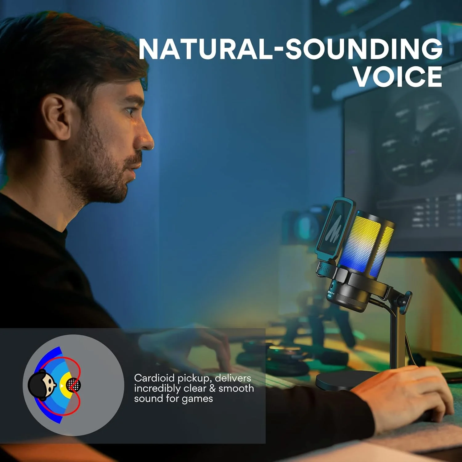 میکروفون گیمینگ USB Maono برای کامپیوتر، میکروفون کندانسور با حذف نویز، نورهای RGB، قطع صدا، بهره برای استریم، ضبط، پادکست، چت، Twitch، YouTube، Discord، کامپیوتر، PS5، PS4، GamerWave DM20 میکروفون گیمینگ USB Maono برای کامپیوتر، میکروفون کندانسور با حذف نویز، نورهای RGB، قطع صدا، بهره برای استریم، ضبط، پادکست، چت، Twitch، YouTube، Discord، کامپیوتر، PS5، PS4، GamerWave DM20