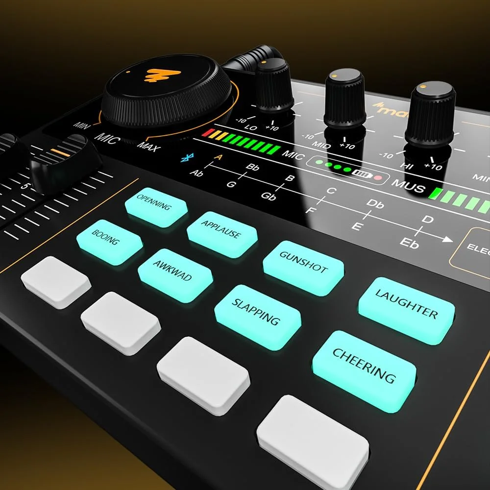 استودیوی تولید پادکست همه کاره قابل حمل Maono Maonocaster AU-AM200S1 Lite با میکروفون و رابط صوتی برای پادکست، بازی - مشکی استودیوی تولید پادکست همه کاره قابل حمل Maono Maonocaster AU-AM200S1 Lite با میکروفون و رابط صوتی برای پادکست، بازی - مشکی