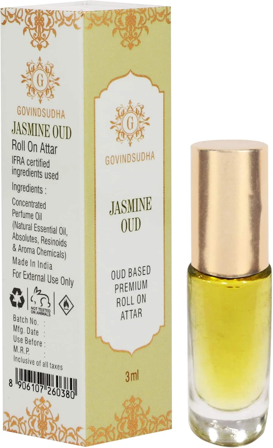 عطر رولی ممتاز بر پایه عود با رایحه یاس/موتیای گویندسودها، بطری 3 میلی لیتری، عطر یاس عود، عطر ماندگار، عطر بدون الکل برای مردان و زنان عطر رولی ممتاز بر پایه عود با رایحه یاس/موتیای گویندسودها، بطری 3 میلی لیتری، عطر یاس عود، عطر ماندگار، عطر بدون الکل برای مردان و زنان