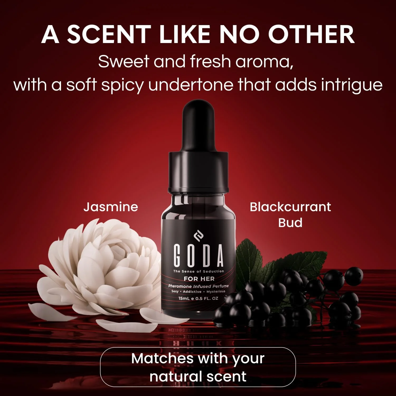 عطر فرمون زنانه GODA – اورجینال – رایحه های ماندگار زنانه با یاس و رز، وگان و بدون تست حیوانی – 15 میلی لیتر / 0.50 fl. oz عطر فرمون زنانه GODA – اورجینال – رایحه های ماندگار زنانه با یاس و رز، وگان و بدون تست حیوانی – 15 میلی لیتر / 0.50 fl. oz