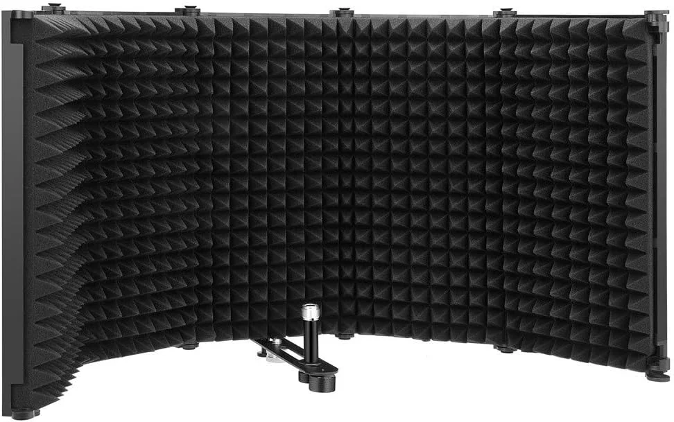 محافظ ایزولاسیون میکروفون eWINNER، فوم بازتابنده جذب صدا برای هر میکروفون کاندنسر، تجهیزات ضبط استودیو (5 درب)