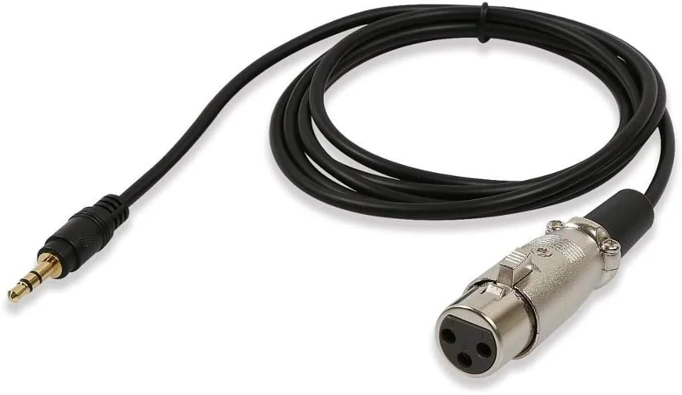 کابل XLR مادگی به 3.5 میلی‌متری eWINNER، کابل ضبط صدا میکروفون 2 متری، کابل کامپیوتر برای میکروفون خازنی، کامپیوتر و میکسر یاماها، میکروفون، بلندگو، کنسول صدا، آمپلی‌فایر