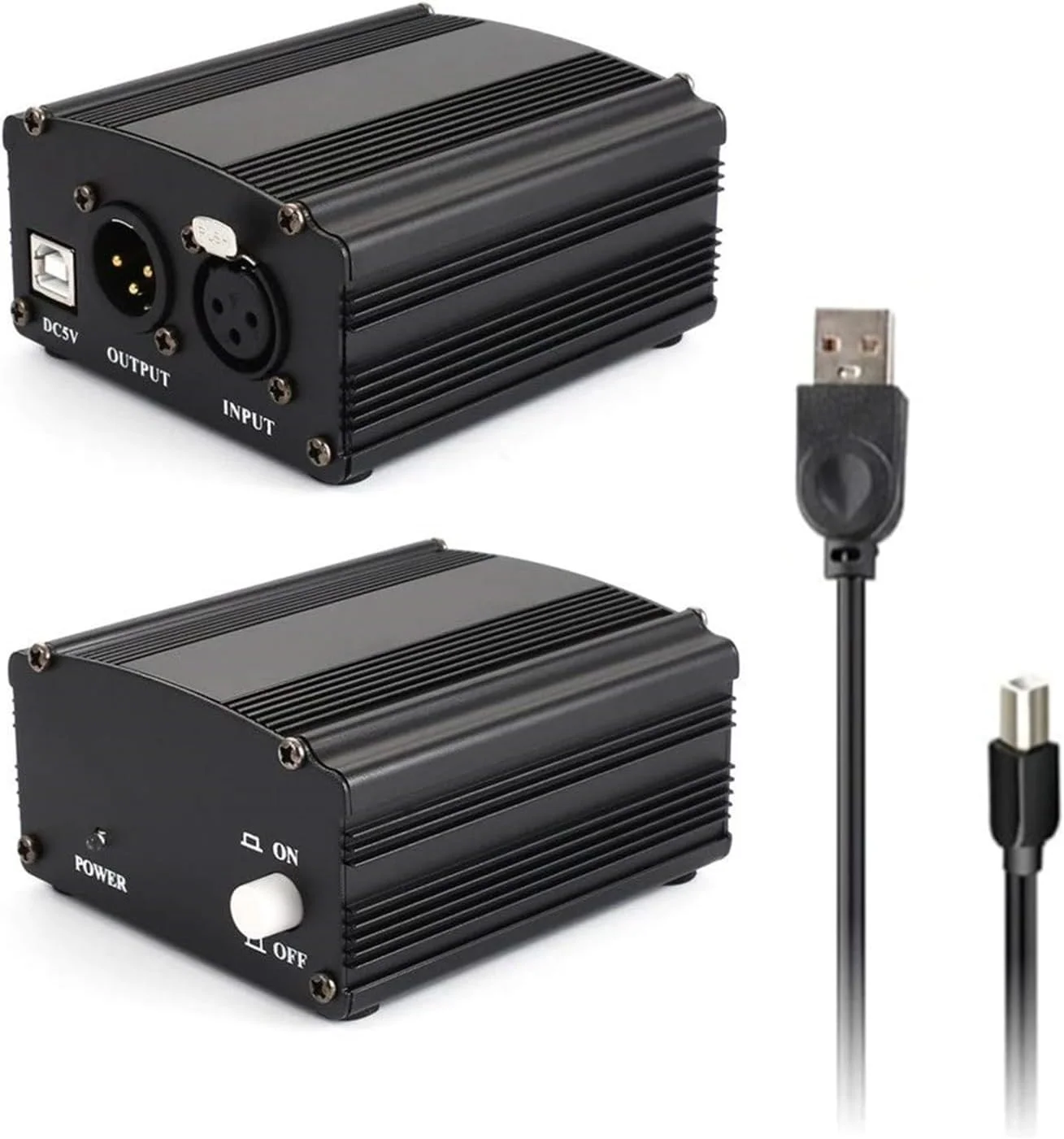 منبع تغذیه فانتوم 48 ولت تک کاناله eWINNER با کابل USB برای هر میکروفون کندانسور تجهیزات ضبط موسیقی (تغذیه USB)