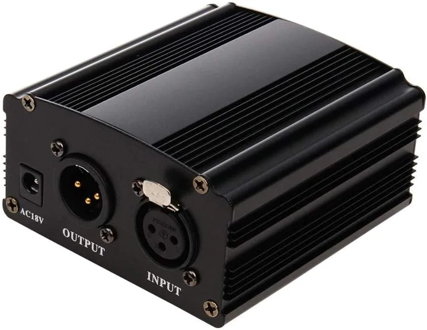 منبع تغذیه فانتوم 48 ولت تک کاناله eWINNER با آداپتور برای هر میکروفون کندانسور تجهیزات ضبط موسیقی