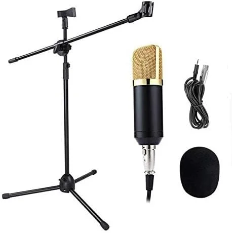 میکروفون کندانسور دستی eWINNER BM-700 به همراه پایه NB-107 مناسب برای کارائوکه، آمپلی فایر، کامپیوتر و گیتار