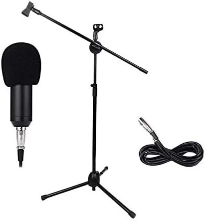 میکروفون کندانسور دستی eWINNER BM-700 به همراه پایه NB-107 مناسب برای کارائوکه، آمپلی فایر، کامپیوتر و گیتار