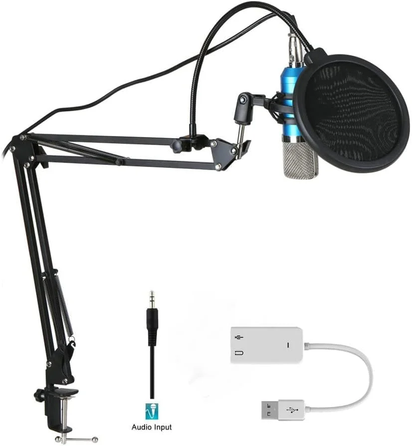 کیت میکروفون کاندنسر ضبط استودیویی eWINNER (آبی، S) کیت میکروفون کاندنسر ضبط استودیویی eWINNER (آبی، S)