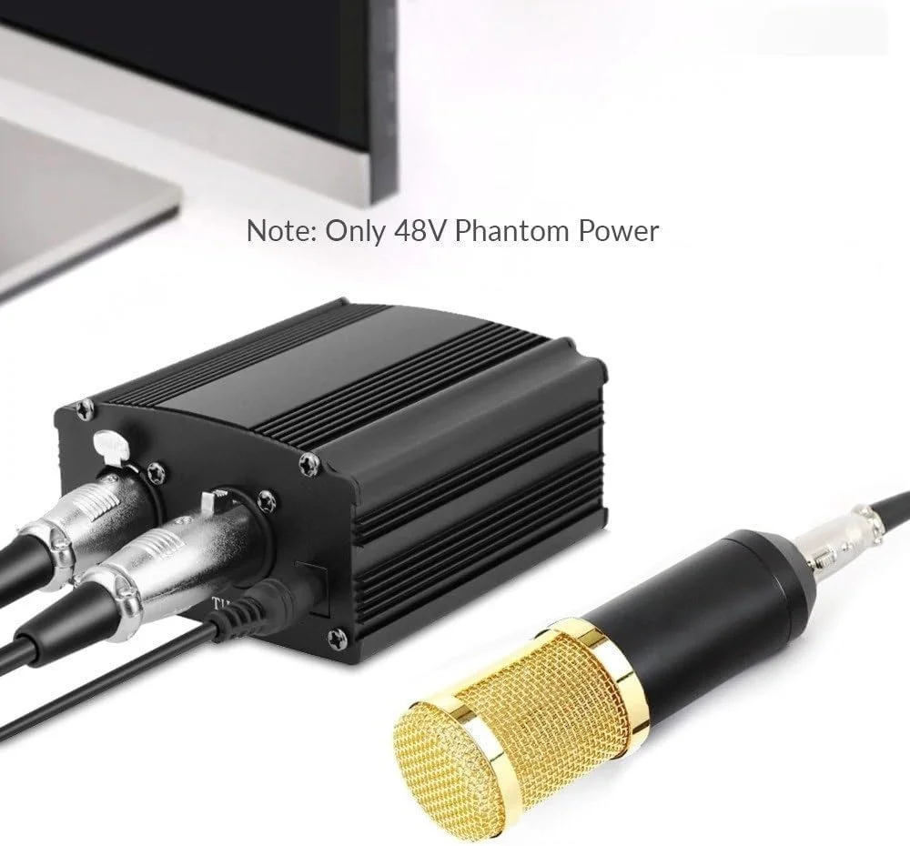 منبع تغذیه فانتوم 48 ولت تک کاناله eWINNER با آداپتور برای هر میکروفون کندانسور تجهیزات ضبط موسیقی منبع تغذیه فانتوم 48 ولت تک کاناله eWINNER با آداپتور برای هر میکروفون کندانسور تجهیزات ضبط موسیقی