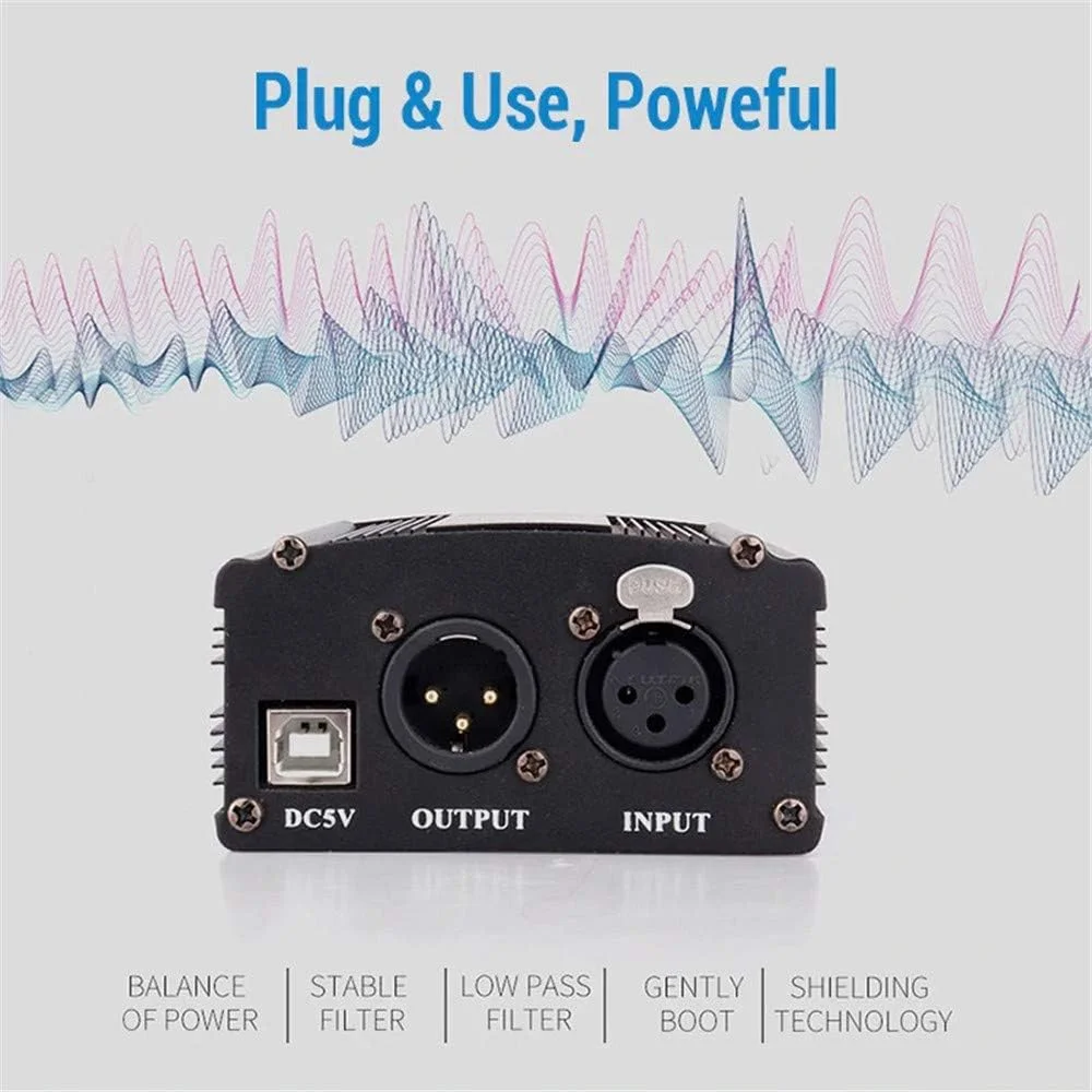 منبع تغذیه فانتوم 48 ولت تک کاناله eWINNER با کابل USB برای هر میکروفون کندانسور تجهیزات ضبط موسیقی (تغذیه USB) منبع تغذیه فانتوم 48 ولت تک کاناله eWINNER با کابل USB برای هر میکروفون کندانسور تجهیزات ضبط موسیقی (تغذیه USB)