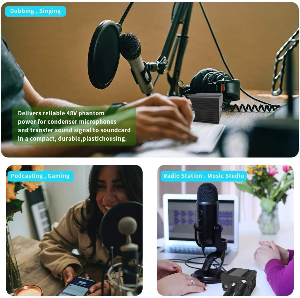 منبع تغذیه فانتوم 48 ولت تک کاناله eWINNER با کابل USB برای هر میکروفون کندانسور تجهیزات ضبط موسیقی (تغذیه USB) منبع تغذیه فانتوم 48 ولت تک کاناله eWINNER با کابل USB برای هر میکروفون کندانسور تجهیزات ضبط موسیقی (تغذیه USB)