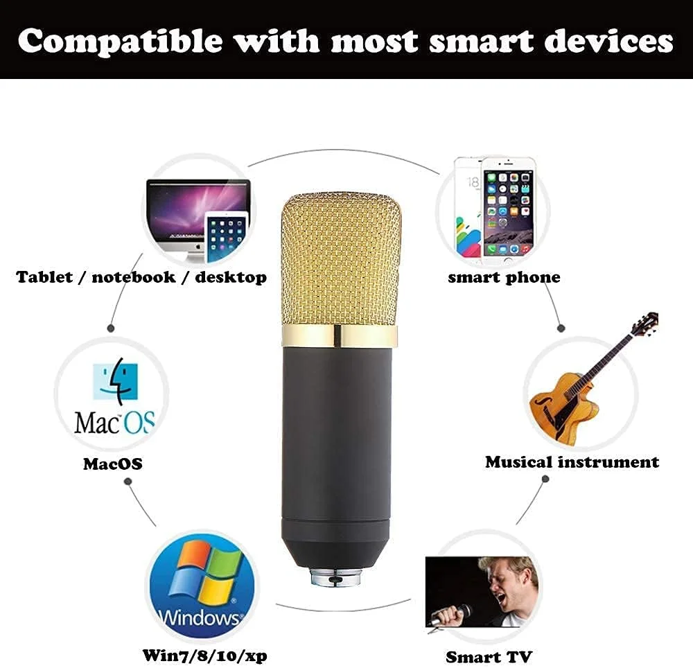 کیت میکروفون کندانسور ضبط استودیویی eWINNER (مشکی)