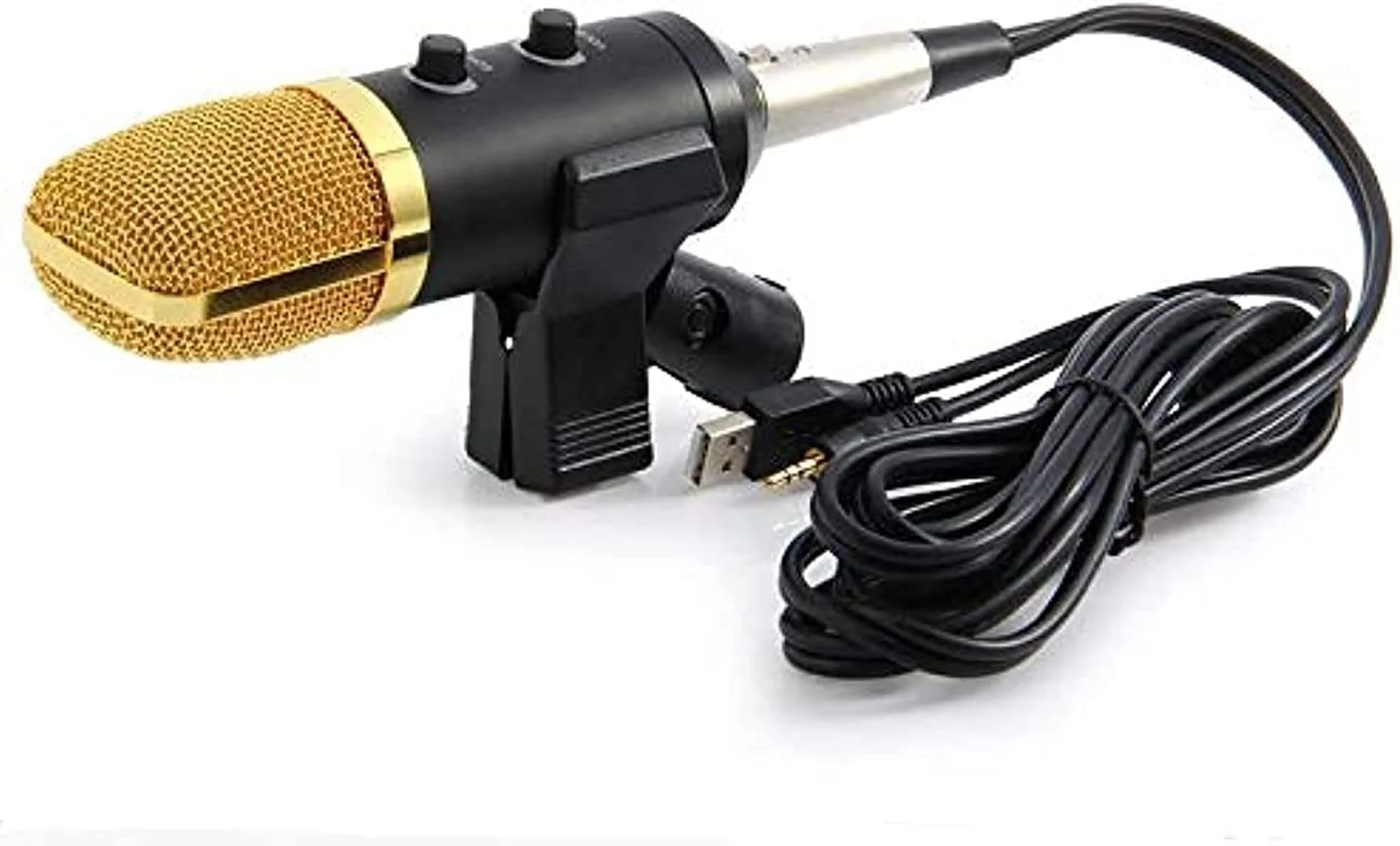 میکروفون USB کندانسور eWINNER با پایه برای پخش رادیویی، چت، آواز خواندن، اسکایپ و ضبط صدا