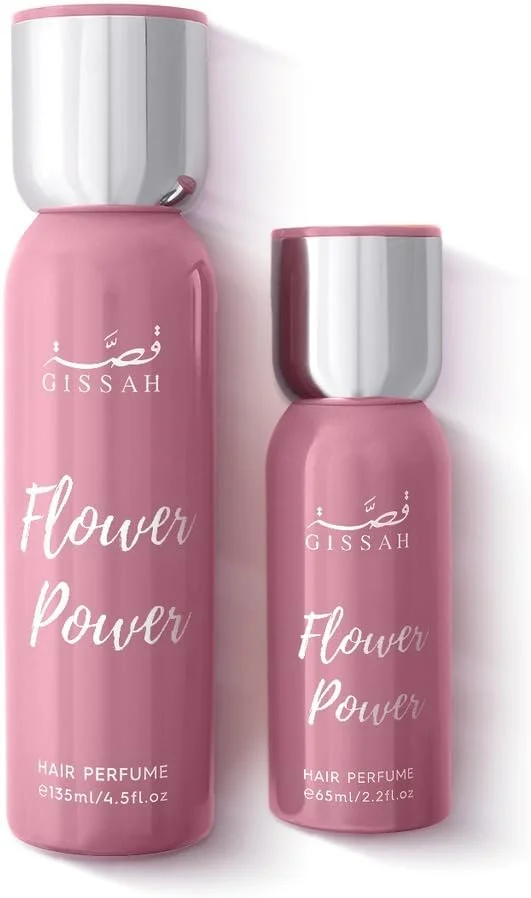 عطر زنانه گیساه فلاور پاور 135 میلی لیتر (4.5 fl.oz) + عطر مو 65 میلی لیتر (2.2 fl.oz) / رایحه انگور فرنگی سیاه، یاس، رز، فلفل صورتی، کارامل، گل های سفید