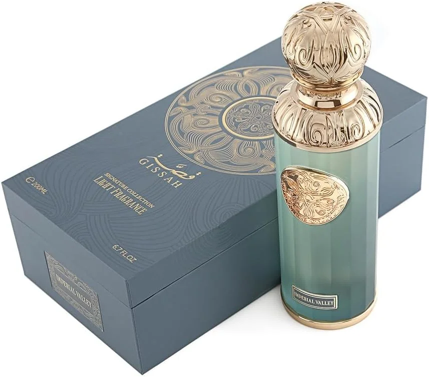 عطر ادو پرفیوم униsex GISSAH Imperial Valley - 200 میلی لیتر، رایحه کهربا چوبی، عطر ممتاز برای زنان و مردان عطر ادو پرفیوم униsex GISSAH Imperial Valley - 200 میلی لیتر، رایحه کهربا چوبی، عطر ممتاز برای زنان و مردان