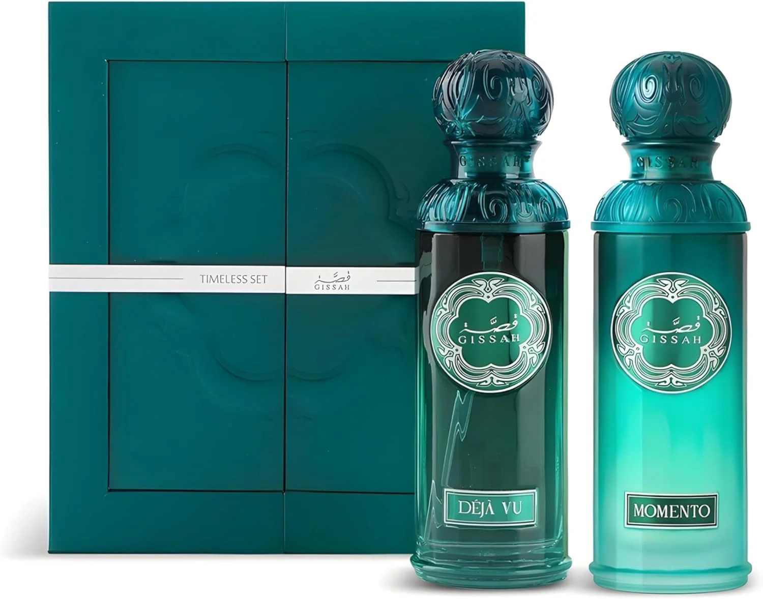 مجموعه عطر گیسا 90 میلی لیتر 2 عددی جدید و ماندگار برای مردان و زنان | مومنتو + دژا وو | ادو پرفیوم унисекс | مجموعة عطور قصة الازرق للرجال والنساء الجديد عطر قصه بكج ست