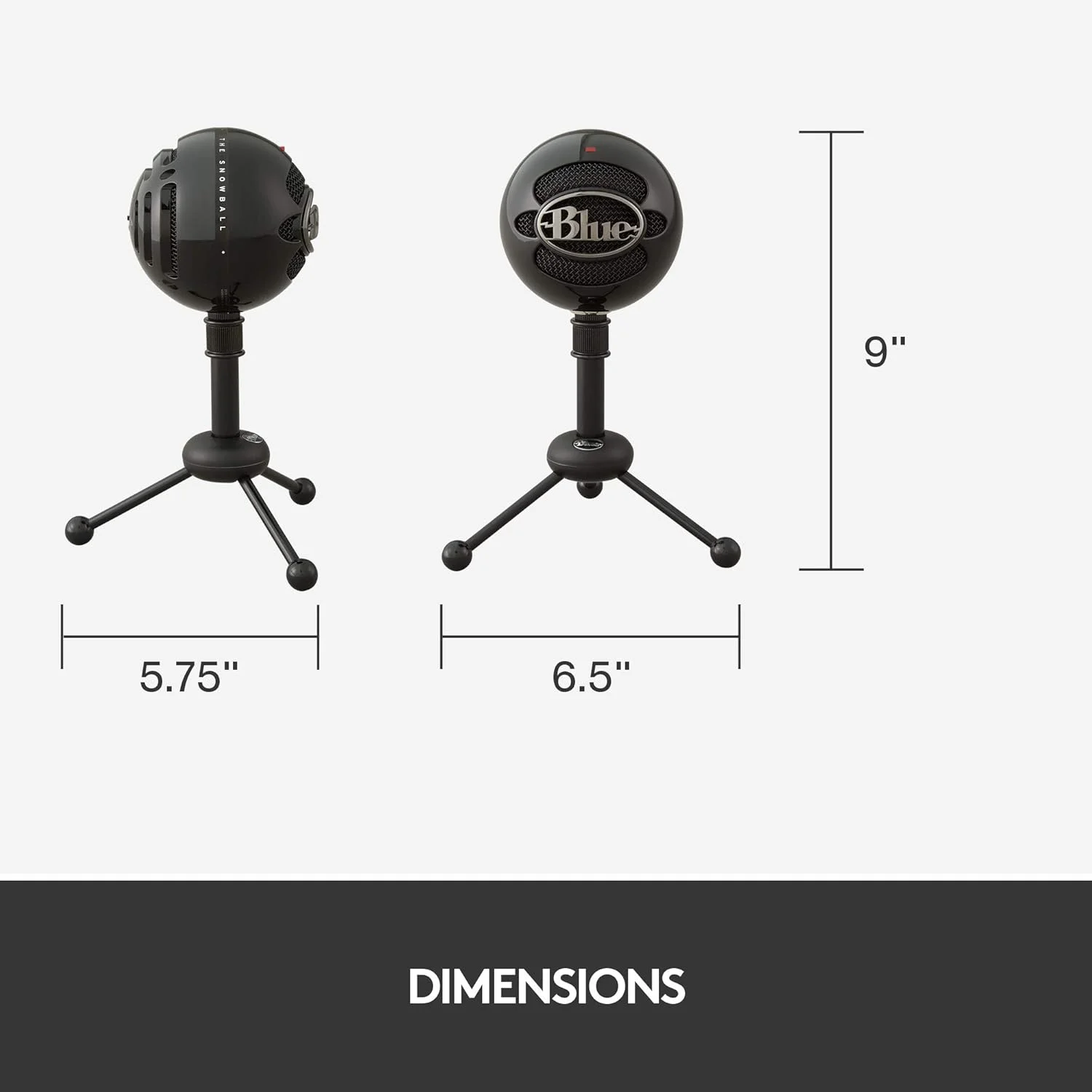 میکروفون USB Blue Snowball برای کامپیوتر و مک، پادکست، بازی، استریم و ضبط صدا، کندانسور چند جهته/کاردیوئید - مشکی براق میکروفون USB Blue Snowball برای کامپیوتر و مک، پادکست، بازی، استریم و ضبط صدا، کندانسور چند جهته/کاردیوئید - مشکی براق