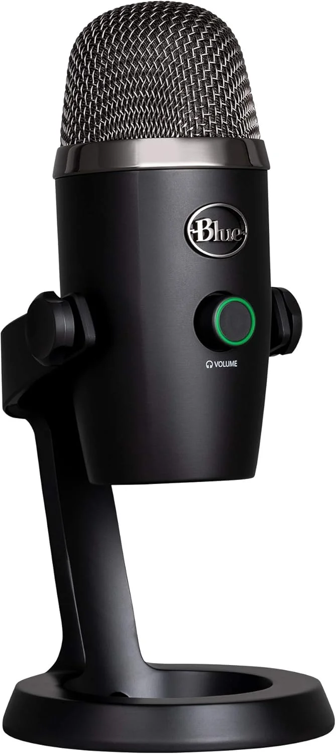 میکروفون USB پریمیوم Logitech for Creators Blue Yeti Nano برای ضبط، استریم، بازی، پادکست روی PC و Mac، میکروفون کندانسور با افکت های Blue VO!CE، مانیتورینگ بدون تاخیر - مشکی