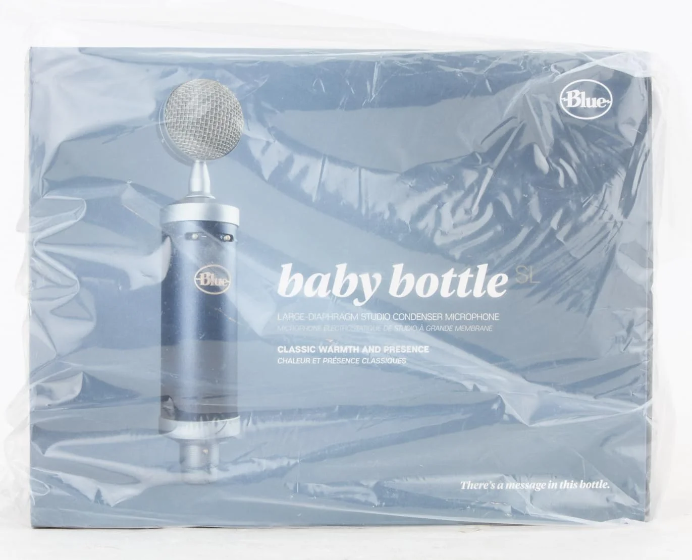 میکروفون کندانسور کاردیوئید آبی مدل Baby Bottle SL XLR برای ضبط حرفه ای، استریمینگ، پادکست، بازی، با دیافراگم بزرگ، شاک مونت، سوییچ برش فرکانس پایین، صدای گرم و قدیمی، کیف محافظ - مشکی