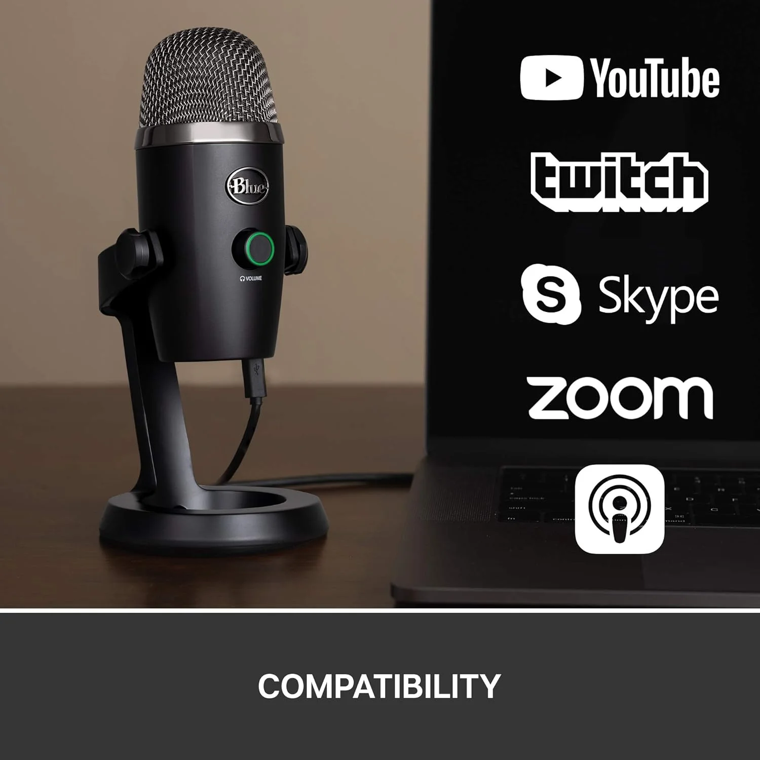 میکروفون USB پریمیوم Logitech for Creators Blue Yeti Nano برای ضبط، استریم، بازی، پادکست روی PC و Mac، میکروفون کندانسور با افکت های Blue VO!CE، مانیتورینگ بدون تاخیر - مشکی میکروفون USB پریمیوم Logitech for Creators Blue Yeti Nano برای ضبط، استریم، بازی، پادکست روی PC و Mac، میکروفون کندانسور با افکت های Blue VO!CE، مانیتورینگ بدون تاخیر - مشکی
