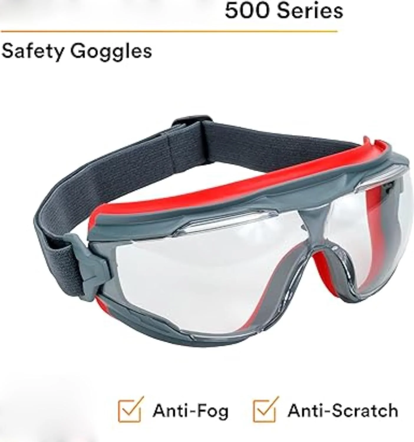 عینک محافظ NALACAL GoggleGear سری 500 مدل GG501SGAF، لنز ضد بخار شفاف، عینک ایمنی کار، محافظت از چشم برای مردان و زنان، مقاوم در برابر بخار و خراش، قابل تنظیم، مسدود کننده UV، لنز شفاف