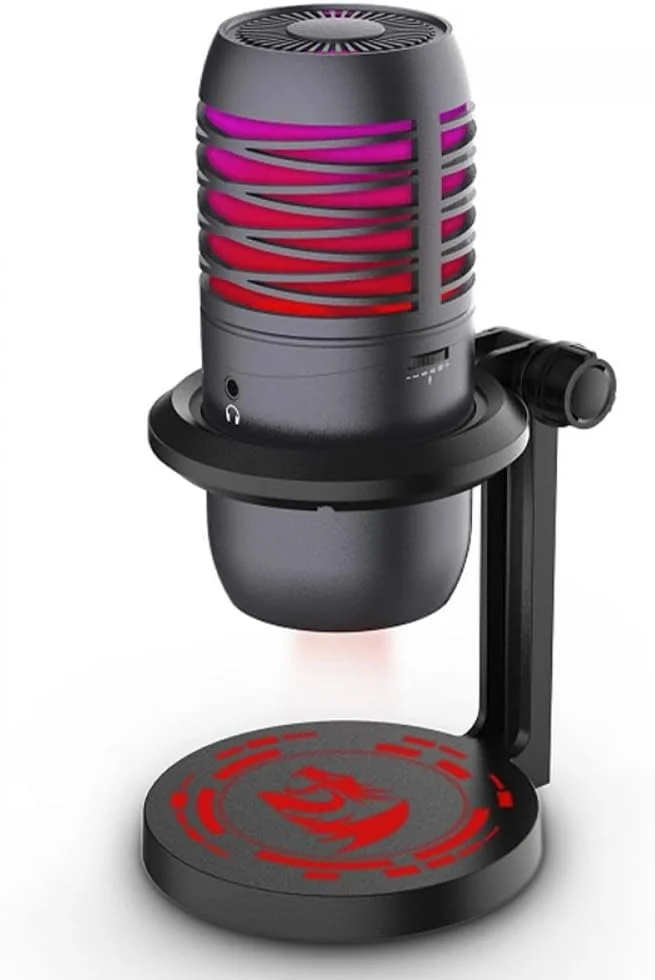 میکروفون گیمینگ USB کاندنسر Redragon Nebula GM211 با نور LED 6 رنگ و پایه رومیزی