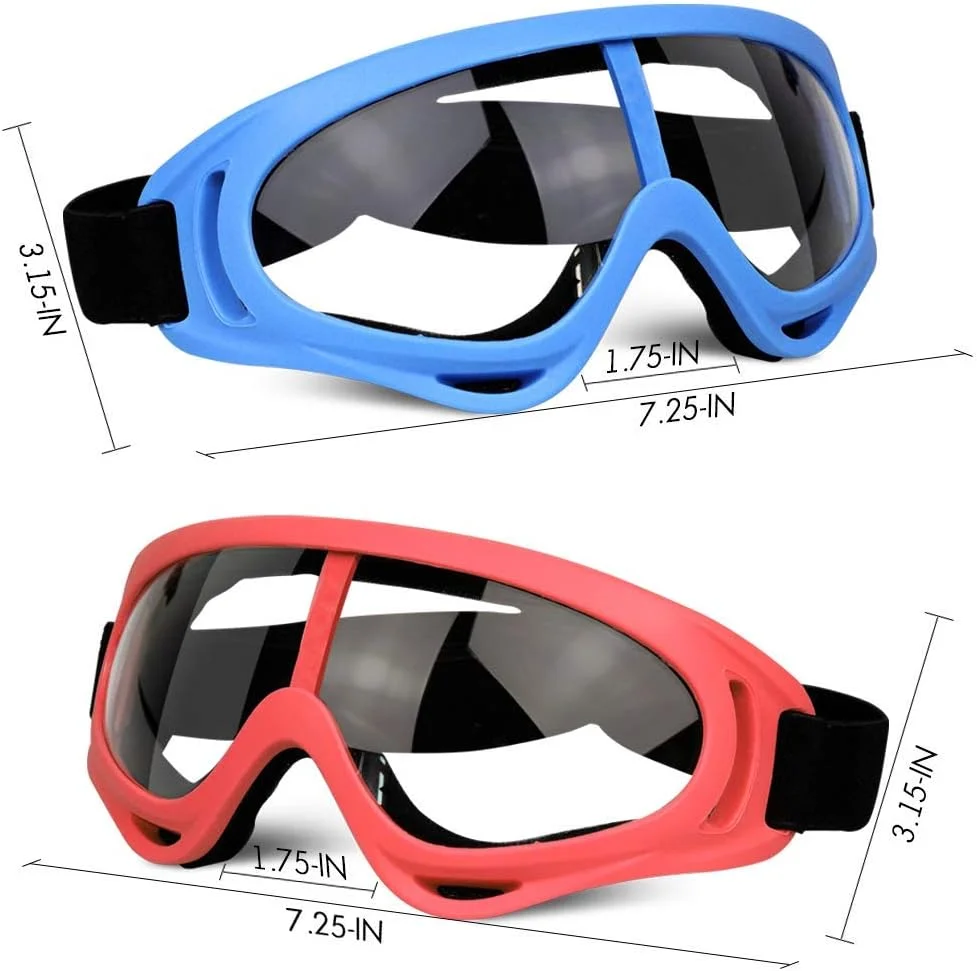 کیتویز بسته 4 عددی عینک محافظ ایمنی، محافظ چشم، عینک صورت برای محافظت از چشم کودکان سازگار با تفنگ های نرف و تفنگ های فوم بلاستر (آبی و قرمز)