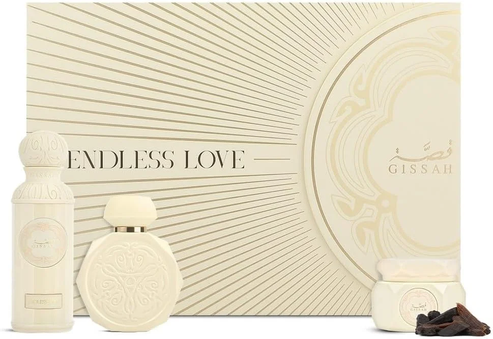 ست عطر گیسا ENDLESS LOVE شامل 3 قطعه (1 عدد 30 میلی لیتر + 1 عدد 50 میلی لیتر + معمول 20 گرم) برای مردان و زنان ادو پرفیوم/میوه ای چوبی، گلی تازه، عود مدرن