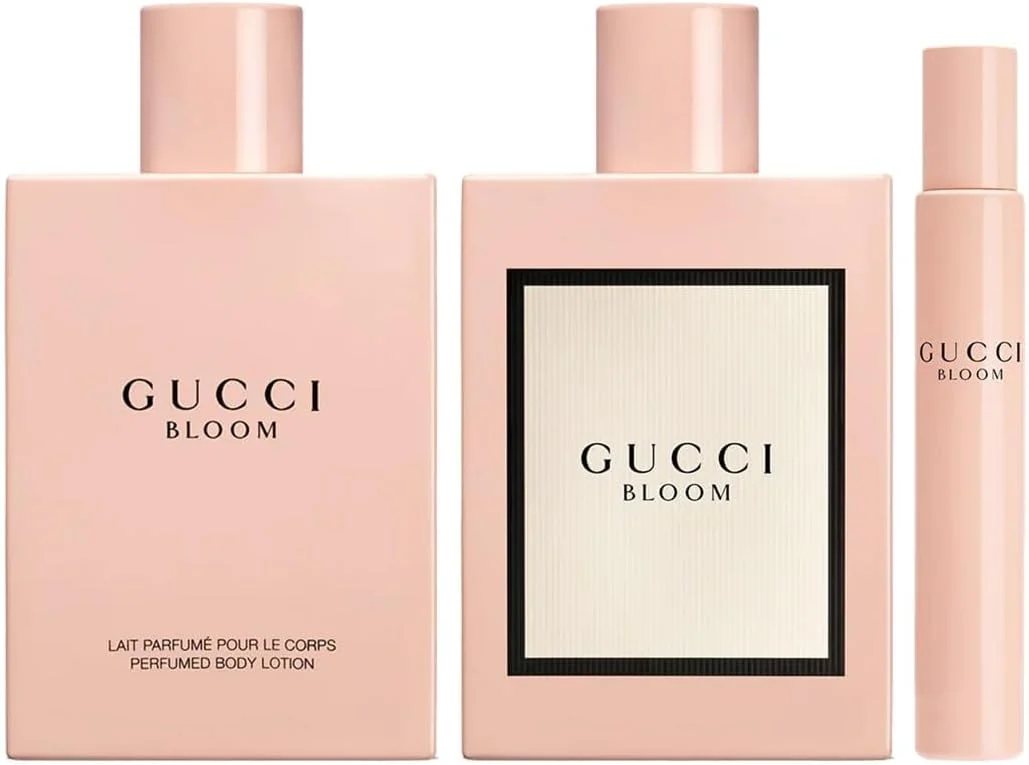 ست 3 تکه زنانه Gucci Bloom (اسپری ادو پرفیوم 100 میلی لیتری + لوسیون بدن معطر 100 میلی لیتری + اسپری ادو پرفیوم 10 میلی لیتری)