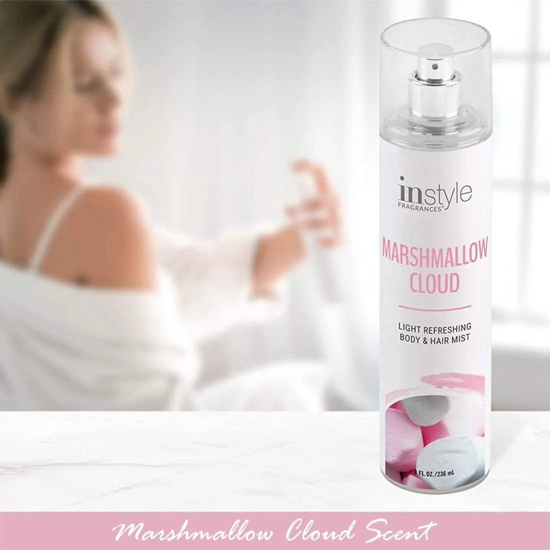 اسپری بدن و مو Instyle Fragrances | رایحه مارشمالو کلود | حاوی پانتنول | پاک، وگان، بدون پارابن، بدون فتالات | بطری اسپری ممتاز 8 Fl Oz اسپری بدن و مو Instyle Fragrances | رایحه مارشمالو کلود | حاوی پانتنول | پاک، وگان، بدون پارابن، بدون فتالات | بطری اسپری ممتاز 8 Fl Oz