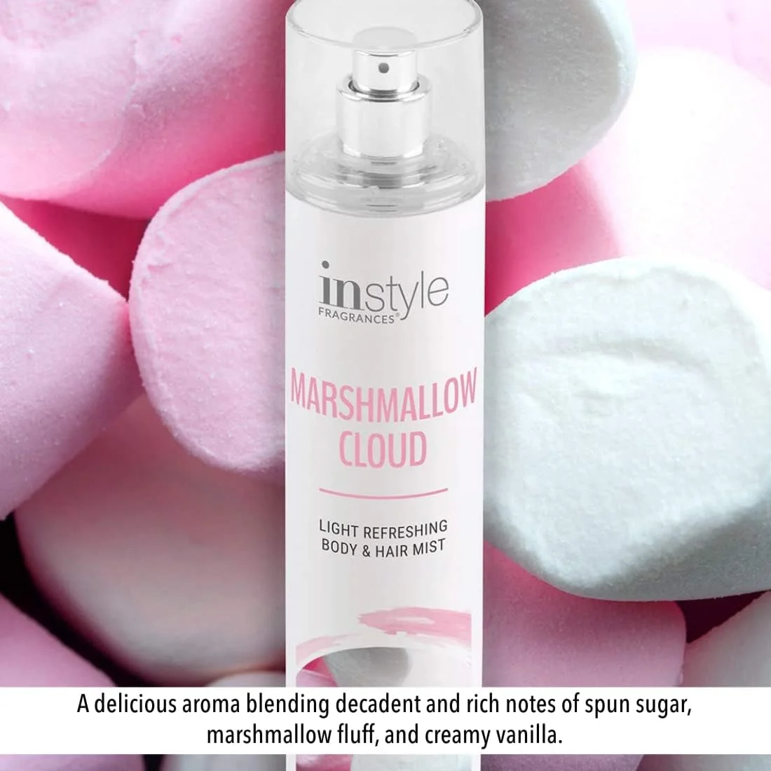 اسپری بدن و مو Instyle Fragrances | رایحه مارشمالو کلود | حاوی پانتنول | پاک، وگان، بدون پارابن، بدون فتالات | بطری اسپری ممتاز 8 Fl Oz اسپری بدن و مو Instyle Fragrances | رایحه مارشمالو کلود | حاوی پانتنول | پاک، وگان، بدون پارابن، بدون فتالات | بطری اسپری ممتاز 8 Fl Oz