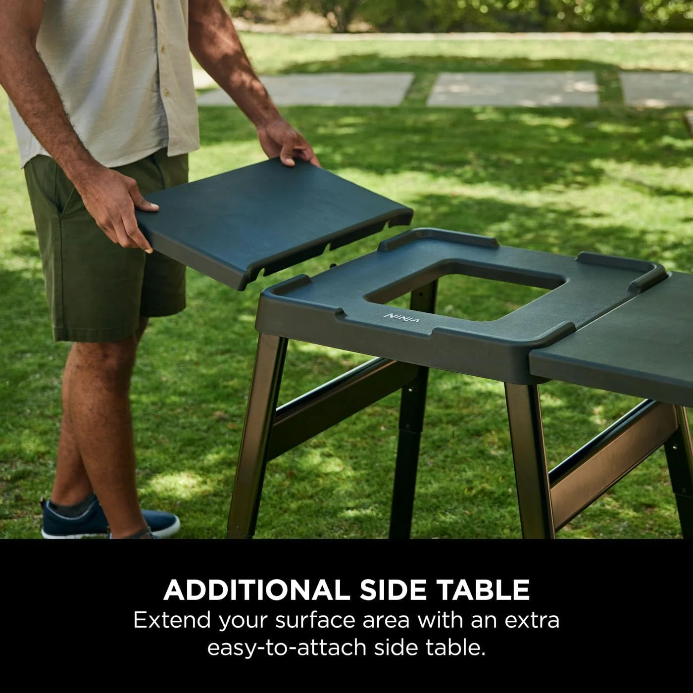 پایه قابل تنظیم و میز جانبی Ninja Woodfire، فر برقی فضای باز و گریل BBQ، میز آشپزی سنگین فضای باز و فر پیتزا، 4718J800EUUK، مشکی پایه قابل تنظیم و میز جانبی Ninja Woodfire، فر برقی فضای باز و گریل BBQ، میز آشپزی سنگین فضای باز و فر پیتزا، 4718J800EUUK، مشکی