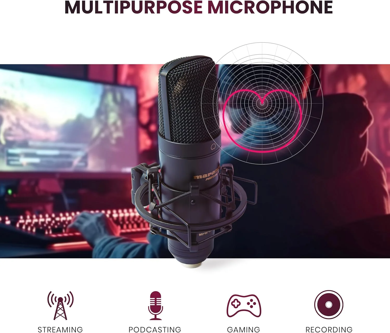 میکروفون کاندنسر USB مارانتز پروفشنال MPM-2000U برای ضبط کامپیوتری، پادکست و بازی - به همراه لرزه گیر، کابل USB و کیف میکروفون کاندنسر USB مارانتز پروفشنال MPM-2000U برای ضبط کامپیوتری، پادکست و بازی - به همراه لرزه گیر، کابل USB و کیف