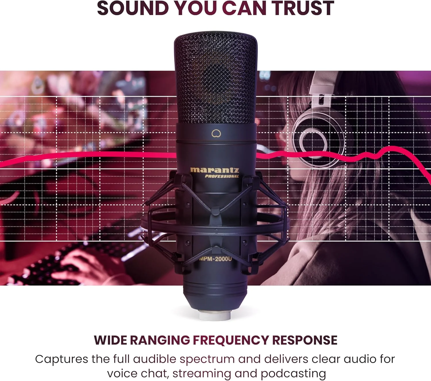 میکروفون کاندنسر USB مارانتز پروفشنال MPM-2000U برای ضبط کامپیوتری، پادکست و بازی - به همراه لرزه گیر، کابل USB و کیف میکروفون کاندنسر USB مارانتز پروفشنال MPM-2000U برای ضبط کامپیوتری، پادکست و بازی - به همراه لرزه گیر، کابل USB و کیف