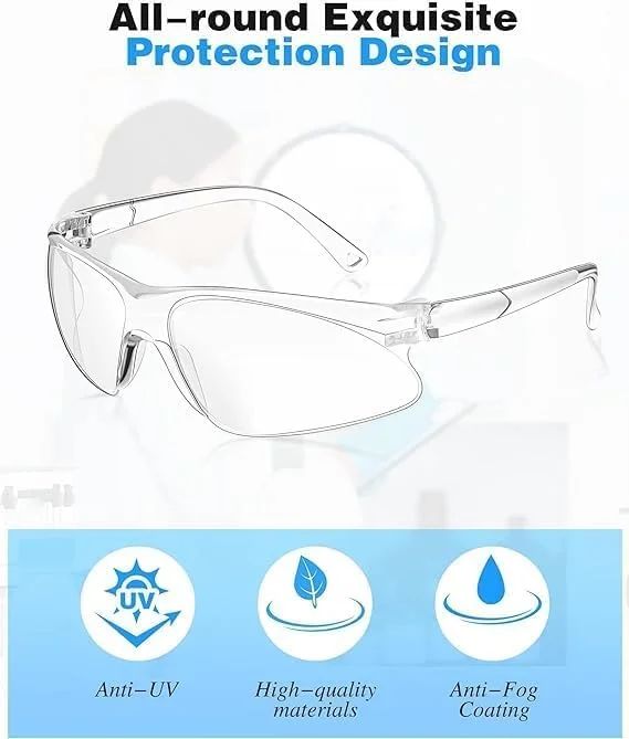 عینک ایمنی محافظتی KASTWAVE بسته 12 عددی، لنز شفاف، ضد پاشش، محافظت از چشم، ضد خش و مقاوم در برابر ضربه، مناسب برای زنان، مردان، کار، ساخت و ساز، آزمایشگاه علمی، تیراندازی عینک ایمنی محافظتی KASTWAVE بسته 12 عددی، لنز شفاف، ضد پاشش، محافظت از چشم، ضد خش و مقاوم در برابر ضربه، مناسب برای زنان، مردان، کار، ساخت و ساز، آزمایشگاه علمی، تیراندازی
