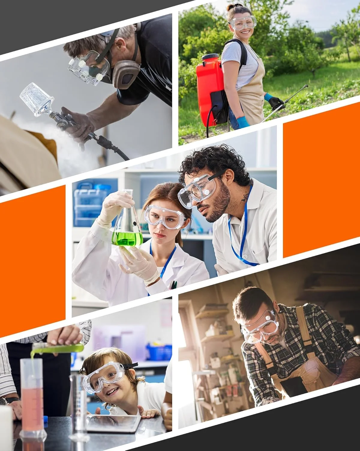 عینک محافظ شفاف KASTWAVE بسته 5 عددی، عینک ایمنی چشم برای ساخت و ساز، تیراندازی، آزمایشگاه، زندگی روزمره عینک محافظ شفاف KASTWAVE بسته 5 عددی، عینک ایمنی چشم برای ساخت و ساز، تیراندازی، آزمایشگاه، زندگی روزمره