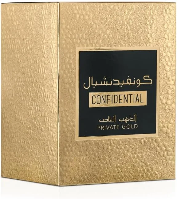 ادو پرفیوم زنانه/مردانه لطافه مدل Confidential Private Gold - حجم 100 میلی لیتر