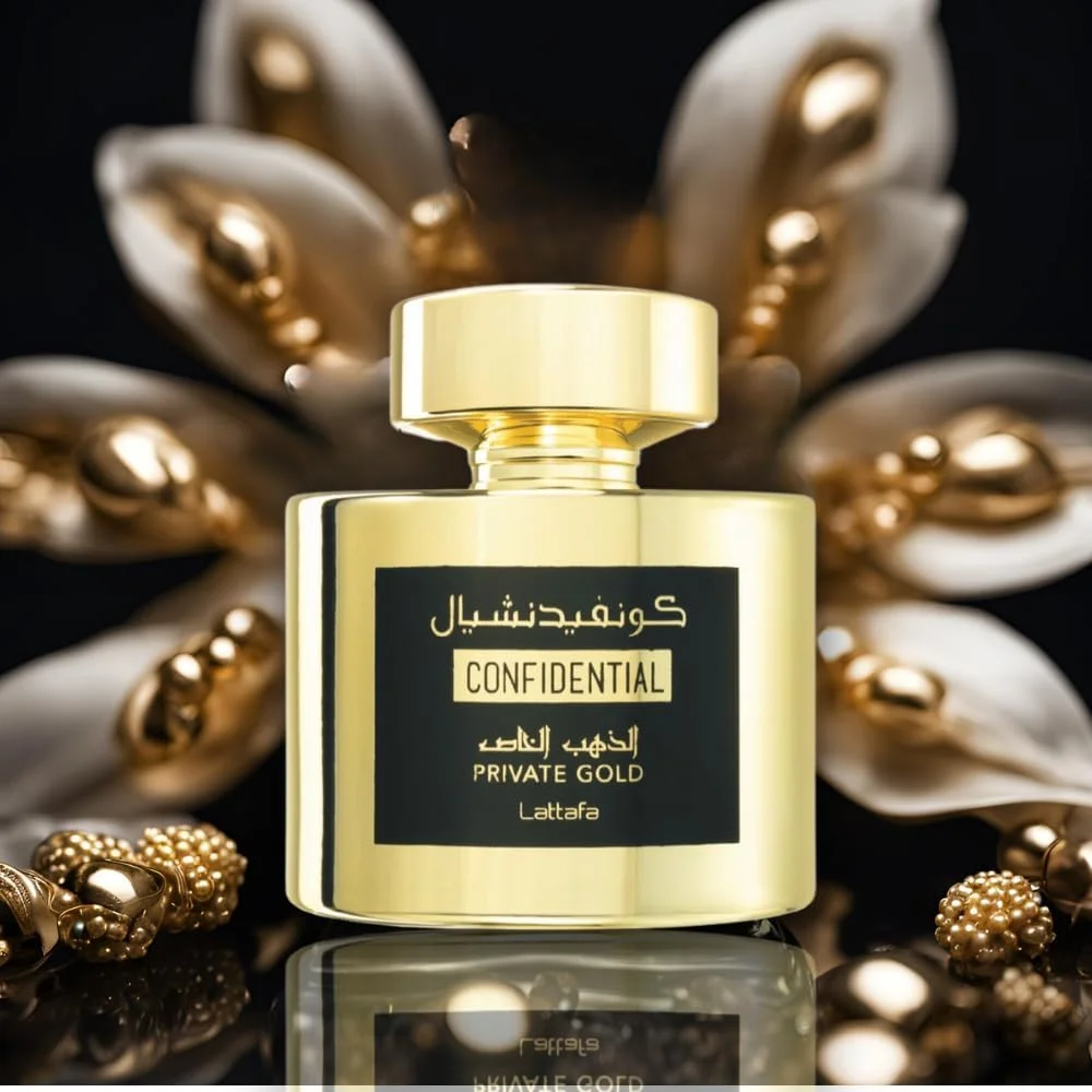 ادو پرفیوم زنانه/مردانه لطافه مدل Confidential Private Gold - حجم 100 میلی لیتر
