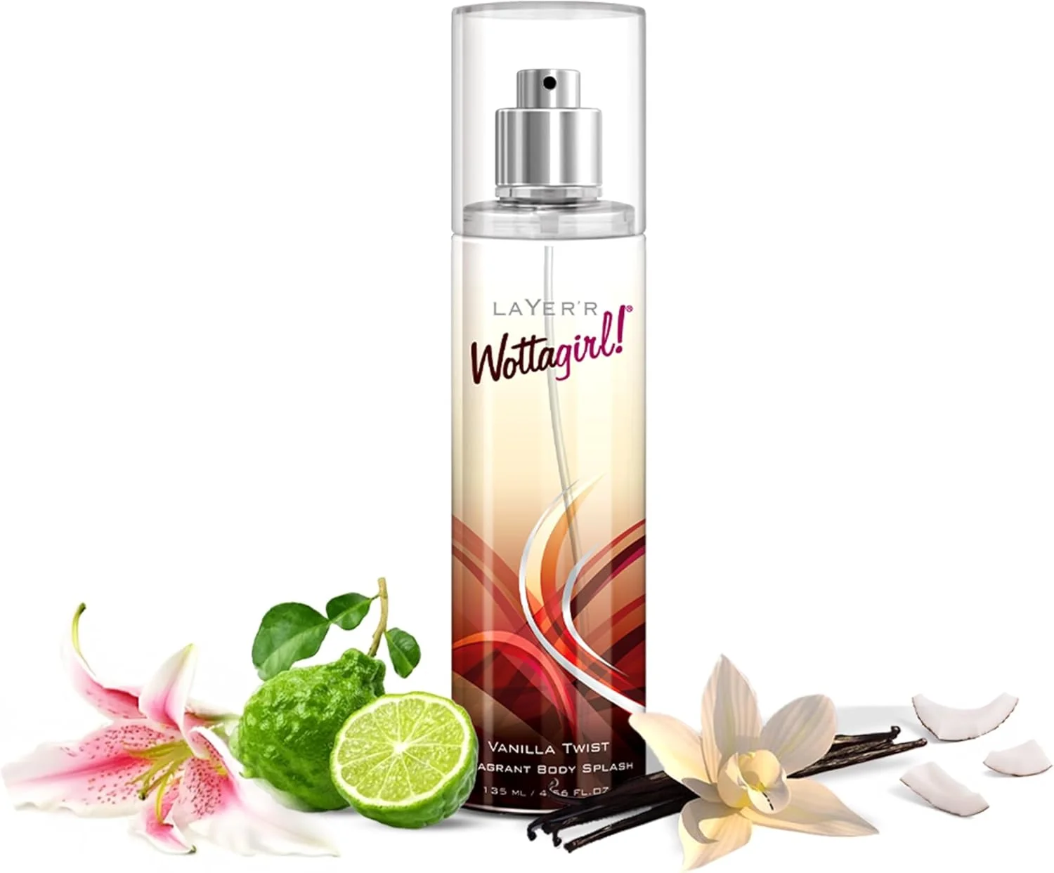 اسپری بدن زنانه Layer'r Wottagirl مدل Vanilla Twist، 135 میلی لیتر