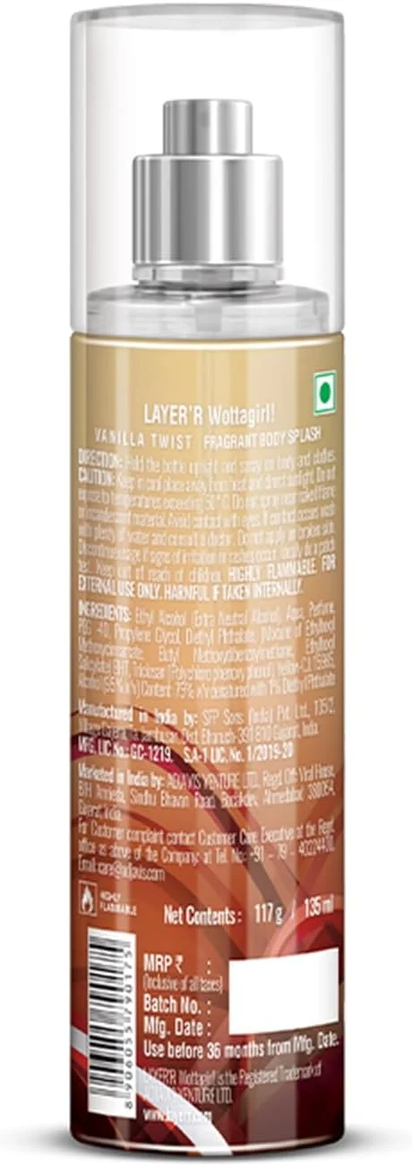 اسپری بدن زنانه Layer'r Wottagirl مدل Vanilla Twist، 135 میلی لیتر اسپری بدن زنانه Layer'r Wottagirl مدل Vanilla Twist، 135 میلی لیتر