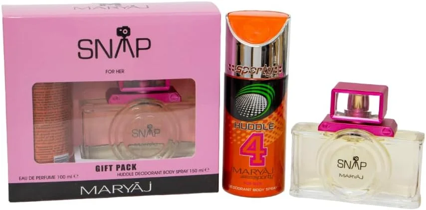 ست هدیه عطر زنانه Maryaj SNAP (ادو پرفیوم 100 میلی لیتر + اسپری بدن Huddle 4 150 میلی لیتر)