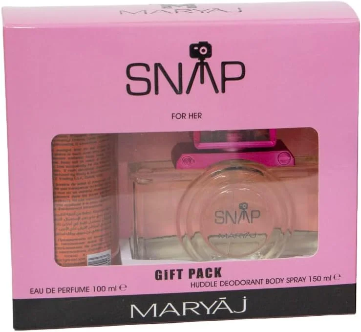 ست هدیه عطر زنانه Maryaj SNAP (ادو پرفیوم 100 میلی لیتر + اسپری بدن Huddle 4 150 میلی لیتر) ست هدیه عطر زنانه Maryaj SNAP (ادو پرفیوم 100 میلی لیتر + اسپری بدن Huddle 4 150 میلی لیتر)