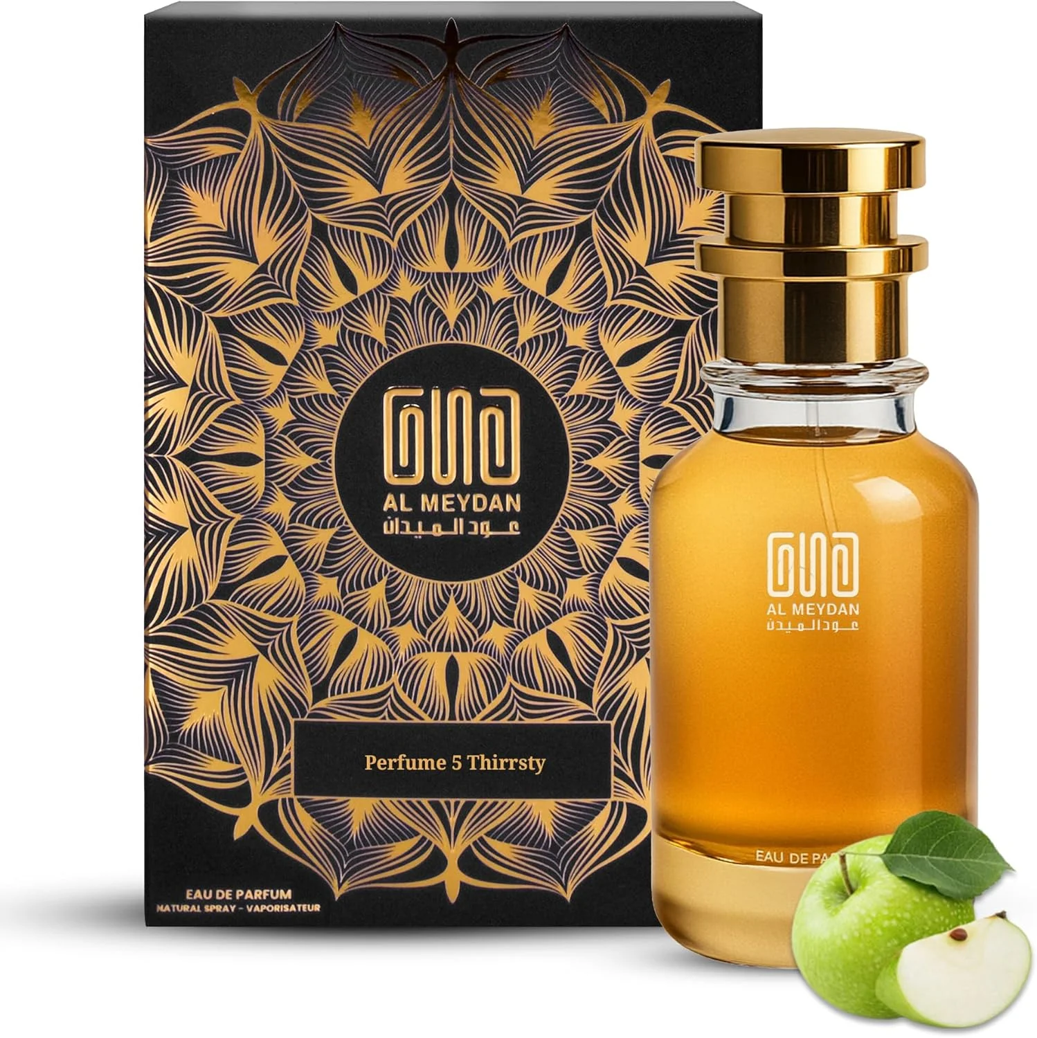 عطر روغنی عود المیدان زنانه و مردانه – الهام گرفته از عطر 5 Thirrsty – عطر روغنی بدون الکل با رایحه بامبو، سیب، انجیر و عنبر – ماندگاری طولانی، تازه و شیک (100 میلی لیتر)