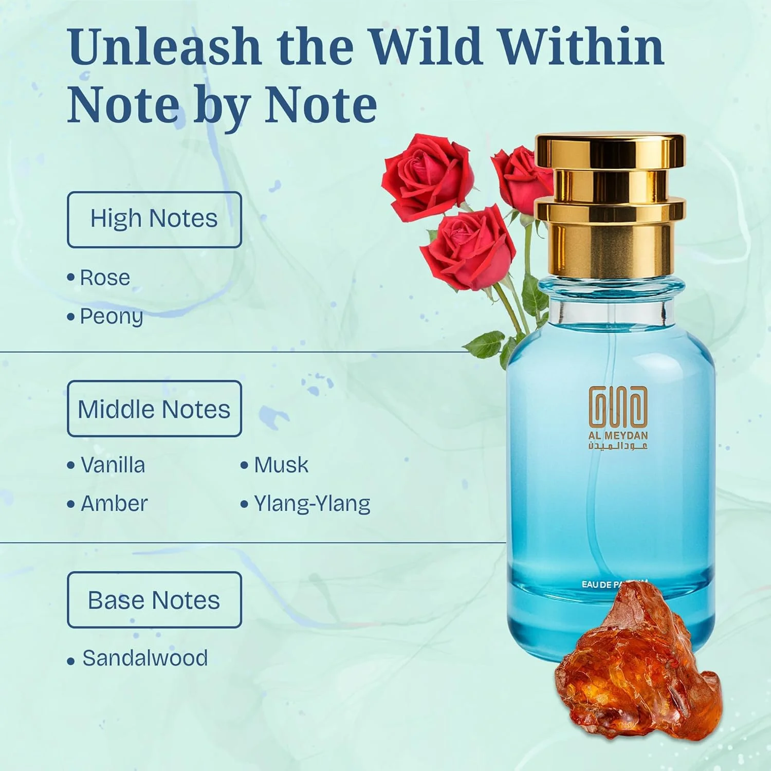 عطر روغنی عود المیدان مردانه و زنانه – الهام گرفته از Wezt Syde – عطر روغنی بدون الکل با رایحه گل رز، وانیل و چوب صندل – ماندگاری طولانی (200 میلی لیتر)