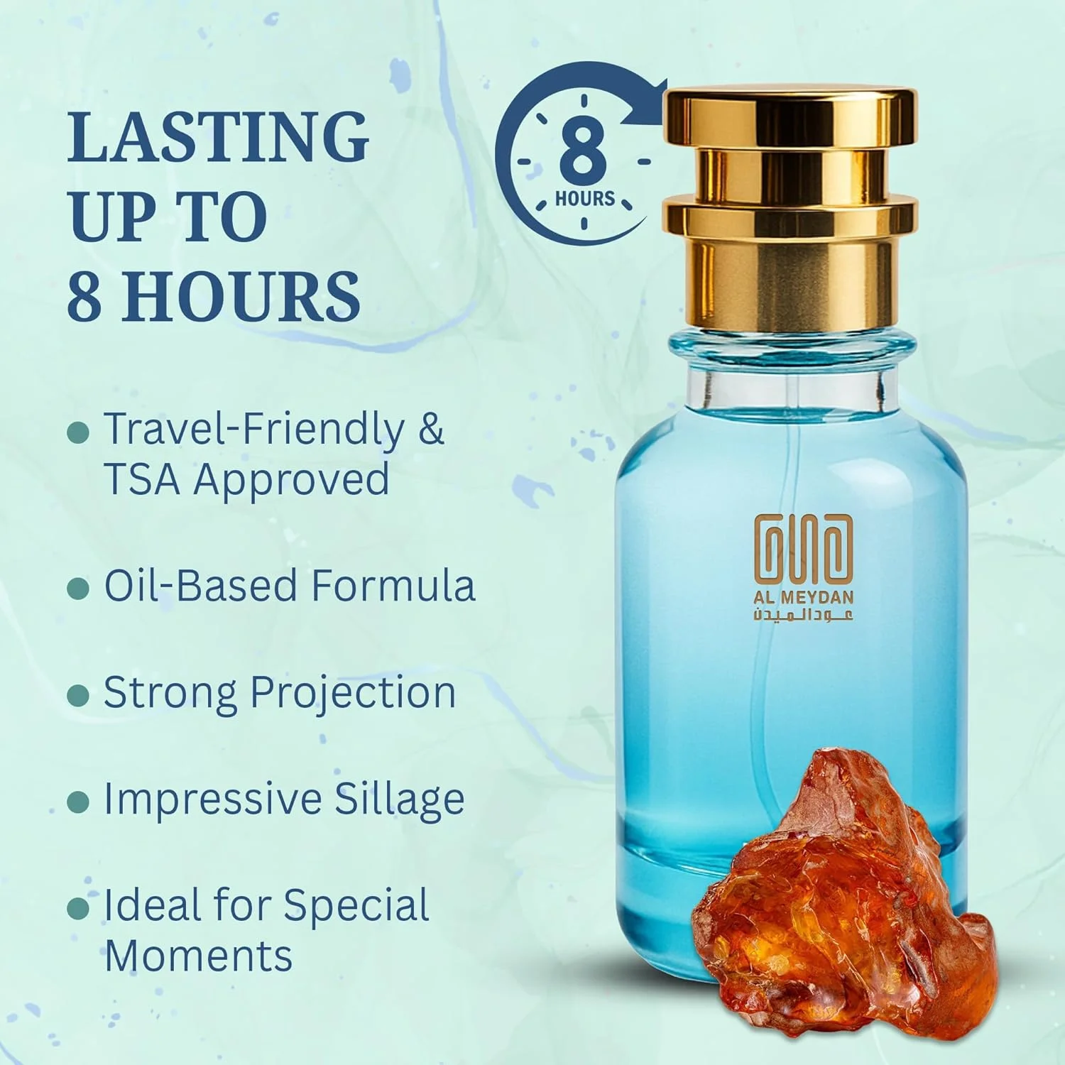 عطر روغنی عود المیدان مردانه و زنانه – الهام گرفته از Wezt Syde – عطر روغنی بدون الکل با رایحه گل رز، وانیل و چوب صندل – ماندگاری طولانی (200 میلی لیتر)