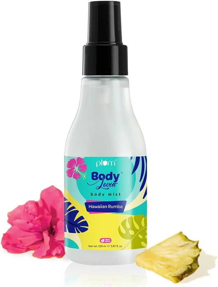 بادی میست Plum BodyLovin' Hawaiian Rumba | رایحه ماندگار ساحلی برای زنان و مردان با رایحه گاردنیا و وانیل | سرشار از سرگرمی | اسپری بدن عطر مسافرتی 150 میلی لیتر