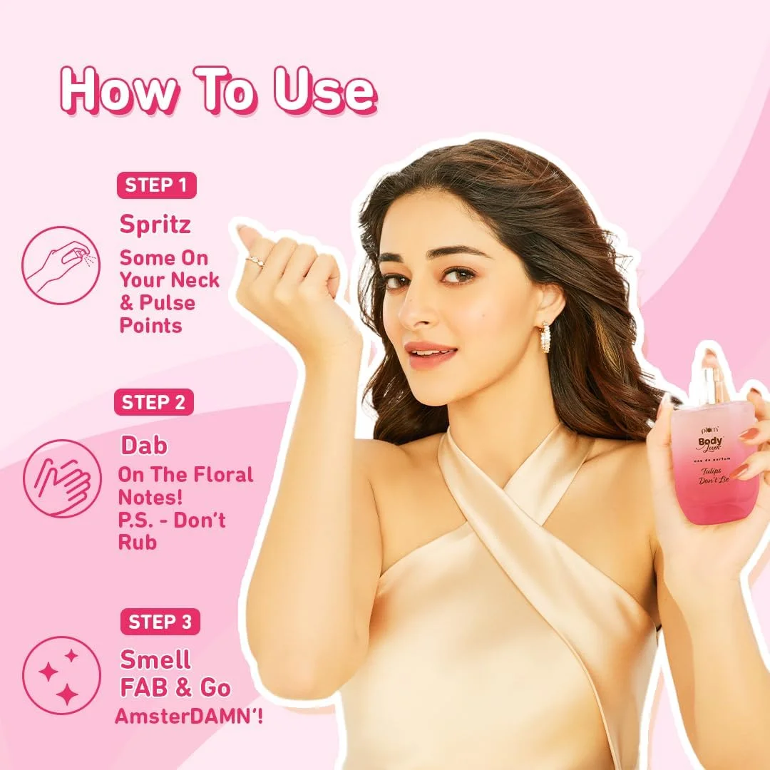 ادو پرفیوم زنانه Plum BodyLovin' Tulips Don'T Lie | ماندگاری طولانی و رایحه گلی تازه و ممتاز | عطر مایع لوکس برای زنان | نت های گل لاله، پوملو و مشک | مناسب کیف دستی | بسیار شاداب (50 میلی لیتر)